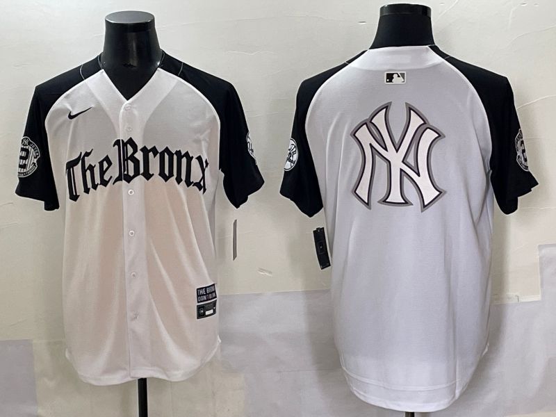 Men 2025 New York Yankees Blank White black Five generations Joint Name Nike MLB Jersey style 6236